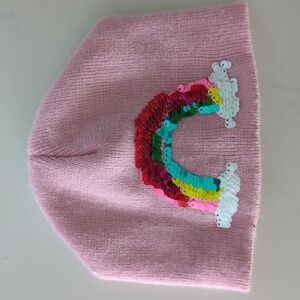 Pink Rainbow Sequined Winter Hat